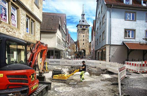 Die Baustelle in der City macht dem Handel zu schaffen. Foto: Archiv (Ralf Poller/Avanti
