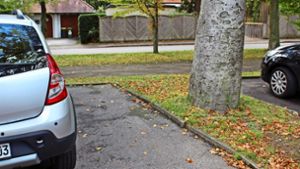 Die Parknischen am Königsträßle sind für jeweils zwei Autos – viele Menschen kümmert das aber wenig. Foto: Jacqueline Fritsch