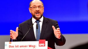 Martin Schulz beim Bundesparteitag in Berlin. Foto: AFP