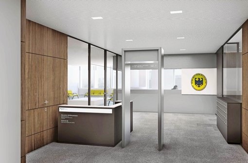 Neues Design: So soll künftig der Eingangsbereich aller deutschen Botschaften aussehen.  Foto: Dittel