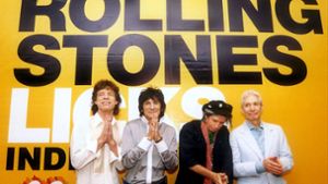 Mit Charlie Watts (rechts) verlieren die Stones um Mick Jagger, Ronnie Wood und Keith Richards (v.l.n.r.) ihren Taktgeber. Foto: AFP