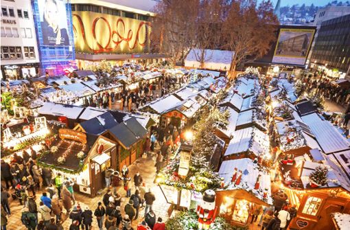Budenzauber auf dem Marktplatz: Beschicker des  Weihnachtsmarkt ziehen eine durchwachsene Bilanz. Foto: Lichtgut/Julian Rettig