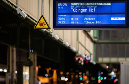 Viele Züge wurden wie hier am Stuttgarter Hauptbahnhof gestrichen. Foto: dpa/Christoph Schmidt