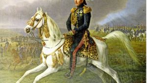 Das berühmte Gemälde von 1838: König Wilhelm I. auf seinem Leibhengst Bairactar Foto: Archiv Haupt- und Landgestüt