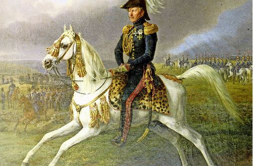 Das berühmte Gemälde von 1838: König Wilhelm I. auf seinem Leibhengst Bairactar Foto: Archiv Haupt- und Landgestüt
