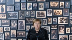 Bundeskanzlerin Merkel  spricht in Auschwitz Foto: dpa/Robert Michael