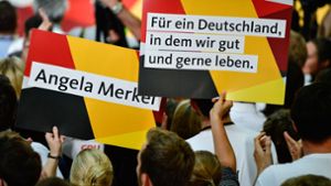Anhänger von Angela Merkel feiern das Ergebnis der Bundestagswahl. Foto: Getty Images Europe