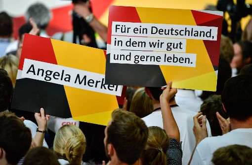 Anhänger von Angela Merkel feiern das Ergebnis der Bundestagswahl. Foto: Getty Images Europe