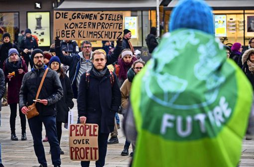 Anhänger von Fridays for Future bei einer Demonstration auf dem Stuttgarter Marktplatz. Foto: Lichtgut/Max Kovalenko