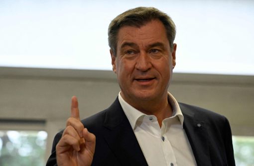 Regierungschef Markus Söder – seine CSU liegt Prognosen zufolge deutlich vorne. Foto: AFP/TOBIAS SCHWARZ
