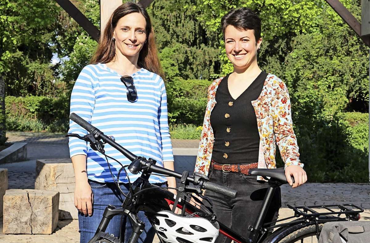 Birgit Orner (links) und Julia Dickow von der Stabsstelle Radmobilität