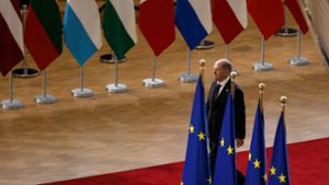 Bundeskanzler Olaf Scholz beim EU-Gipfel in Brüssel. Foto: Omar Havana/AP/dpa